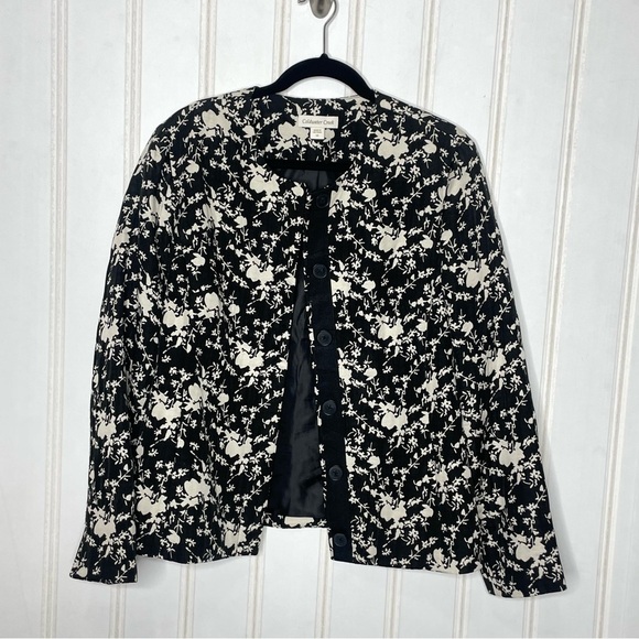 Coldwater Creek Black & White Floral Jacket - Picture 2 of 7